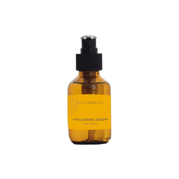 Hyaluronic serum Synchronic flesje met geel label